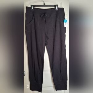 NWT Rainbeaw XL knit drawstring womens joggers black active pants run yoga sport